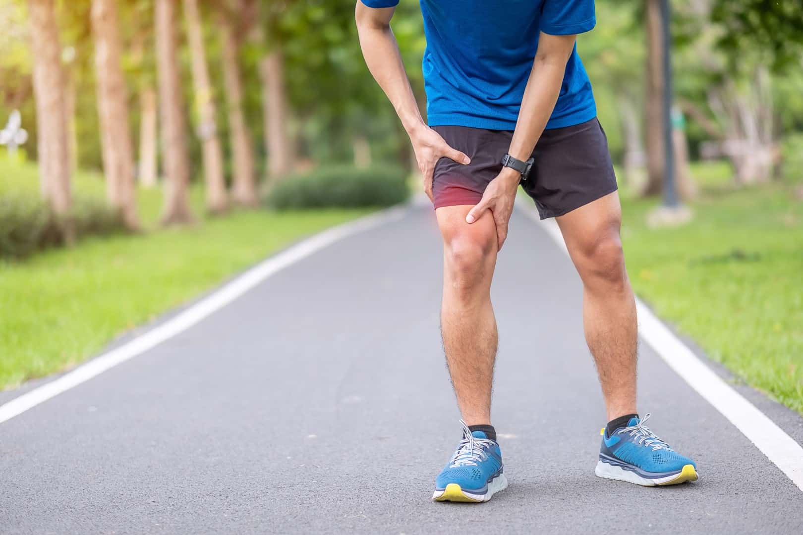 Blessure à la cuisse pendant la course